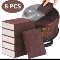 Brown Wooden Aesthetic Heavy Duty Cleaning Scrubber with Abrasive Coat