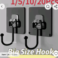 Big Size Self Adhesive Hooks Rotating Waterproof Strong Sticker Holder Wall Door Storage Hanging Hook
