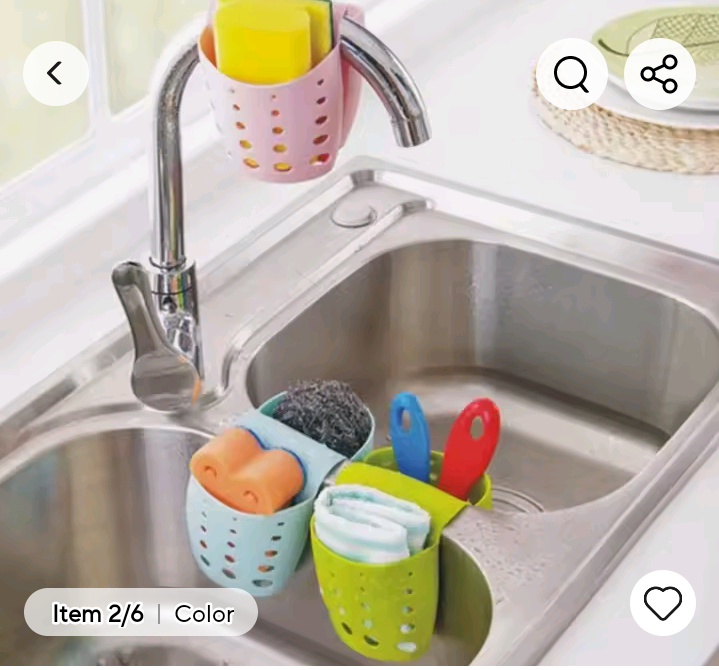 Kitchen Storage Drain Basket Sink Holder Adjustable Soap Sponge Shelf Double Saddle Style Drain Rack
