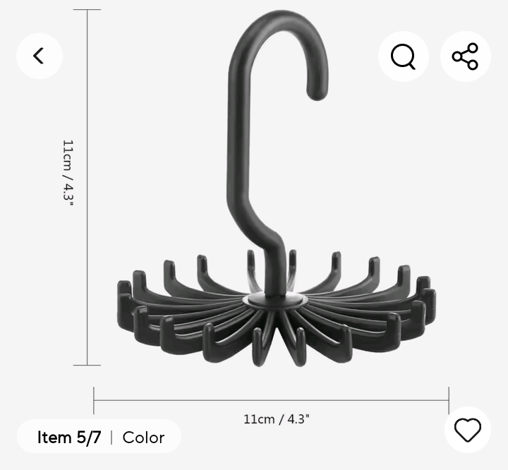 Tie Hanger – Plastic Portable Tie Rack | Closets Rotating Hook Holder Belt Clothes Tie