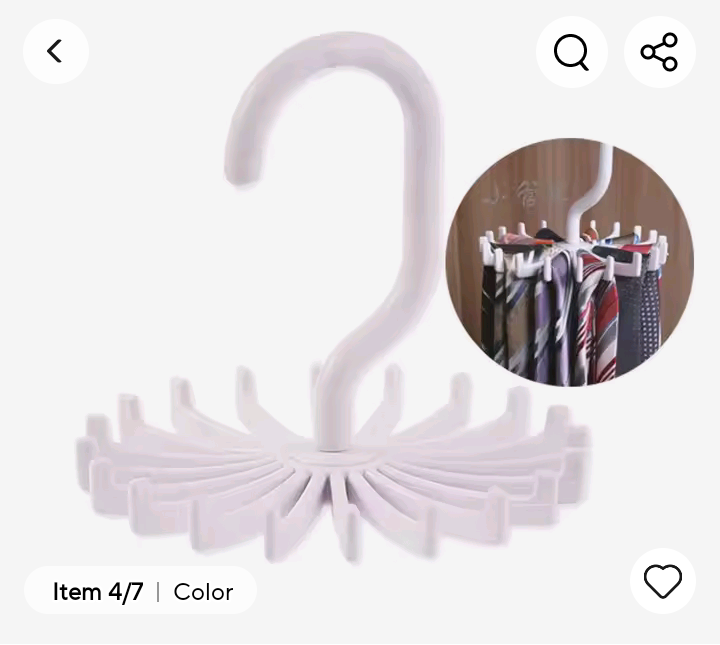 Tie Hanger – Plastic Portable Tie Rack | Closets Rotating Hook Holder Belt Clothes Tie