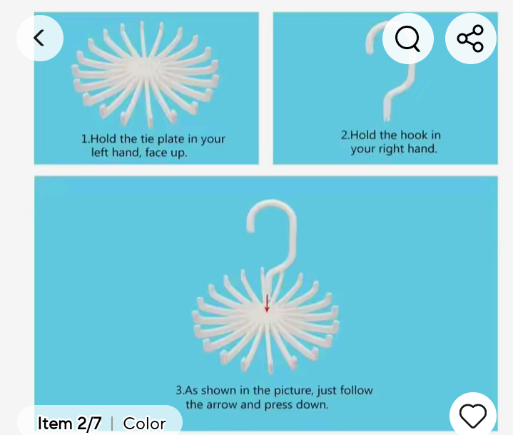 Tie Hanger – Plastic Portable Tie Rack | Closets Rotating Hook Holder Belt Clothes Tie