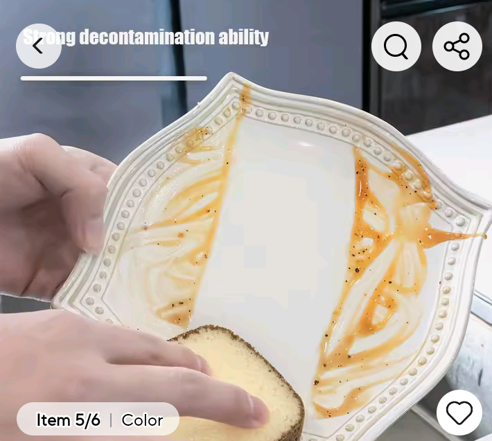 Creative Toast Shape Dish-Washing Sponges Washable Kitchen Scrubber