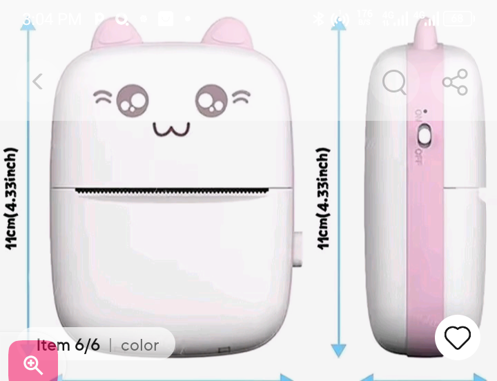 Wireless Mini Thermal Printer Compact Size Bluetooth Connectivity Portable Sticker Printer