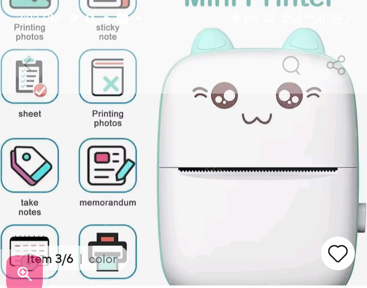 Wireless Mini Thermal Printer Compact Size Bluetooth Connectivity Portable Sticker Printer